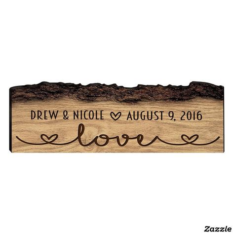 Rustic Wooden Love Bark Wall Sign Wedding Anniversary For Parents, Anniversary For Parents, Bark Wall, Idea For Anniversary, Laser Signs, Family Tree Gift, Backyard Ponds, Wood Burn Designs, Wooden Wall Signs