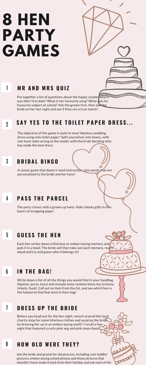 Plan the perfect hen or bachelorette party with these fabulous fun hen party games ideas. Perfect for a DIY hen party where your trying to entertain mixed age groups. #henparty #bacheloretteparty #henpartyideas #bacheloretteideas #weddingplanning #weddingtips #henpartygames #weddingideas #diyhenparty #diywedding Hen Party Ideas Activities, Bach Party Games, Bach Games, Free Bachelorette Party Games, Hen Activities, Hen Do Games, Glamping Bachelorette Party, Bachelorette Party Activities, Hens Ideas