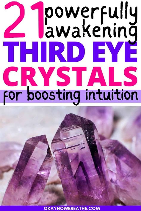 Third Eye Chakra Crystals - By using the healing energies of third eye chakra crystals and stones, your intuition, imagination, and psychic abilities will be boosted. Third Eye Chakra Stones, Chakra Third Eye, Feng Shui Tips, Magical Realism, Meditation Crystals, Stepping Stone, Chakra Balancing, Third Eye Chakra, Chakra Crystals