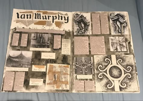 Artist research page for Ian Murphy for art GCSE Art Sketchbook Backgrounds, Gcse Artist Research, Art Mindmap, Gcse Art Sketchbook Ideas, Ian Murphy, Artist Research Page, Gcse Sketchbook, Sketchbook Ideas Inspiration, Gcse Art Ideas