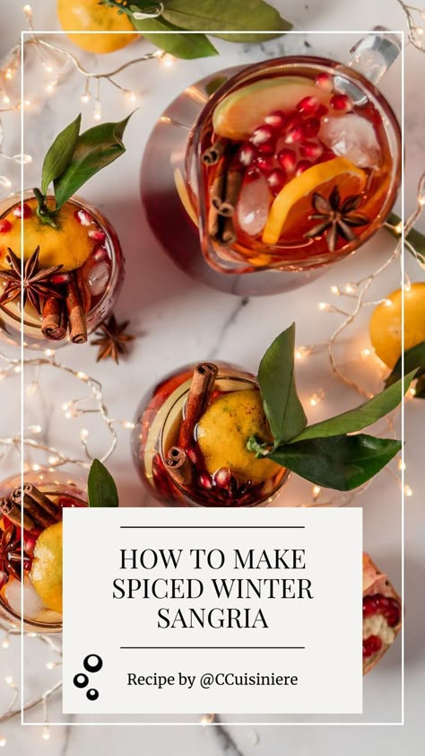 Best Wine For Sangria, Spiced Wine Recipe, Winter Sangria Recipes, Holiday Sangria Recipes, Christmas Sangria Recipes, Red Sangria Recipes, Winter Sangria, Holiday Sangria, Christmas Sangria