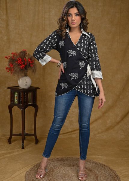 Latest Indian Tops – Sujatra Short Kurti Designs Latest With Jeans, Ladies Tops Fashion Indian, Latest Tops Designs For Jeans, Short Top Designs Latest, Tulip Top, Western Tops Designs For Jeans, Indian Tops With Jeans, Ethnic Tops For Jeans, Short Tops Designs For Jeans