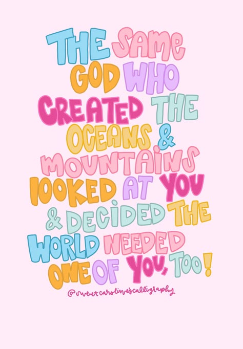 Bright and Colorful Print - Etsy Collage Wall Wallpaper, Unfinished Projects Quotes, Bright Inspirational Quotes, Cute Christian Sayings Short, Good Quotes From The Bible, The Same God Who Created Mountains, Faith Pictures Image, Light Pink Bible Verse Wallpaper, Jesus Poster Ideas