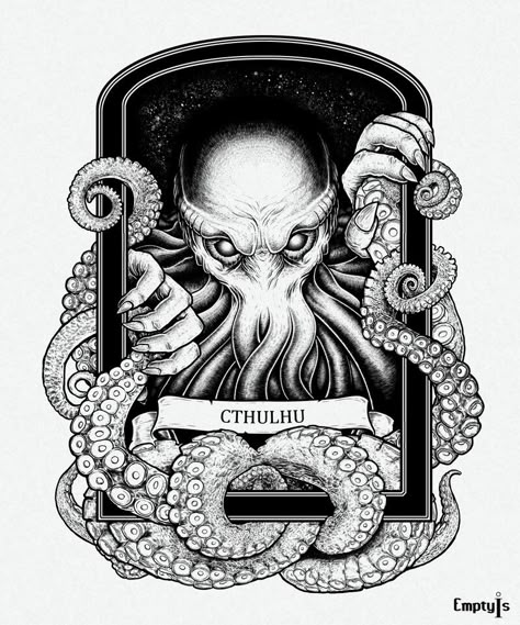 Cthulhu Tattoo, Lovecraft Monsters, Lovecraft Art, Cthulhu Art, Lovecraft Cthulhu, Lovecraftian Horror, Scary Tattoos, Eldritch Horror, Creepy Tattoos