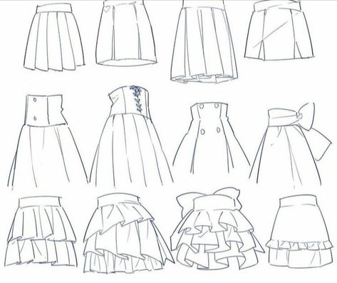 Skirt Sketch Reference, Long Skirt Art Reference, Pleated Skirt Drawing Reference, Flowing Dress Drawing Reference, How To Draw Skirts, Formal Skirts, Styling Skirts, Fashion Illustration Collage, Fashion Drawing Sketches