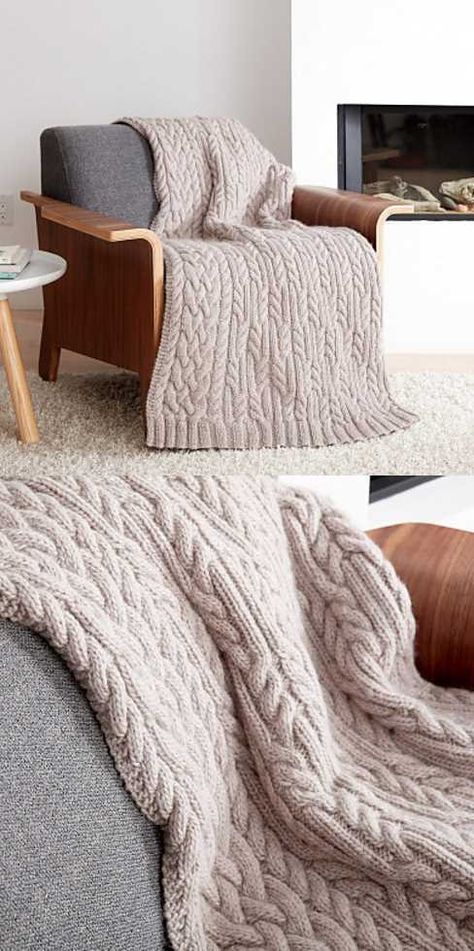 Cross Roads Cable Knit Blanket Free - Knitting Bee Knitted Blanket Patterns, Make Your Own Blanket, Chunky Knit Blanket Pattern, Cable Knit Blanket, Braid Blanket, Patons Classic Wool, Cables Blanket, Crochet Blanket Tutorial, Knit Afghan