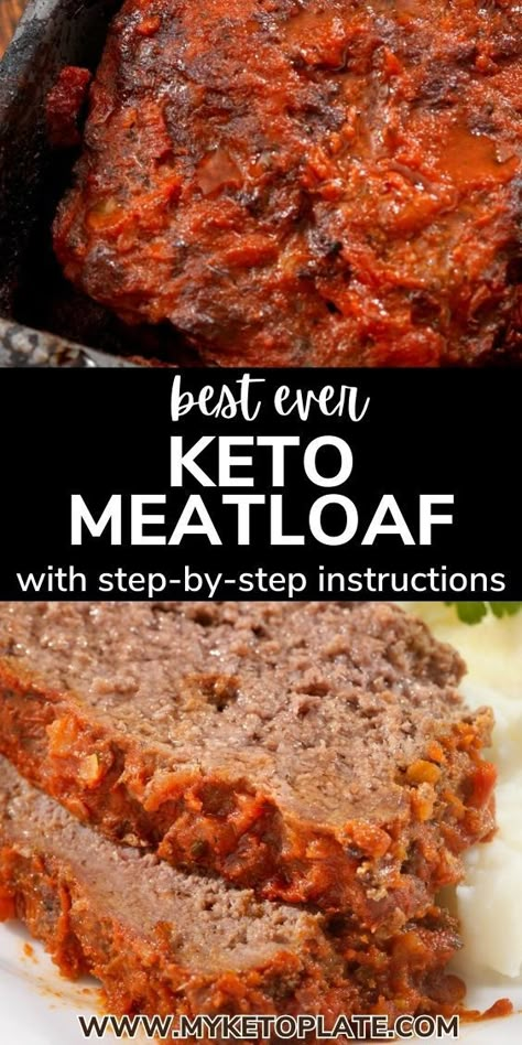 This keto meatloaf is very moist, juicy, and easy to make with just 10 minutes of preparation. Topped with a sweet and tangy sauce, it's a great low-carb dinner that everyone will enjoy. The meatloaf is tender and flavorful, suitable for a special meal or as an appetizer or main course with a side dish. You can enjoy this easy and comforting meatloaf for any occasion, even for a casual weekend lunch. Keto Meatloaf Recipes Pork Rinds, Keto Meatloaf Recipes Easy, Low Carb Meatloaf Recipes, Keto Meatloaf Recipes, Best Keto Meatloaf, Keto Meatloaf, Low Carb Meatloaf, Keto Meat, Keto Pork