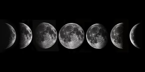 Moon Phases Highlight Cover, Moon Phases Wallpaper Desktop, Phases Of The Moon Aesthetic, Moon Cover Photo, Moon Header, Moon Phases Pictures, 8 Moon Phases, 8 Phases Of The Moon, Dark Header