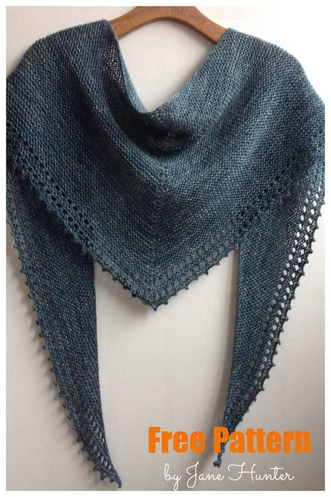 9 Lace Edge Triangular Shawl Free Knitting Patterns Knitting Patterns Dk Weight Yarn, Garter Stitch Knitting, Knitting Patterns Free Scarf, Knit Shawls, Knitted Shawl, Knitted Scarves, Knit Scarves, Knit Shawl, Shawl Knitting Patterns