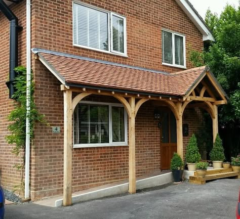 Back Door Porch, Oak Garage, Oak Porch, Front Extension, Front Door Canopy, Pergola Shade Cover, Porch Canopy, Investment House, Garage Pergola