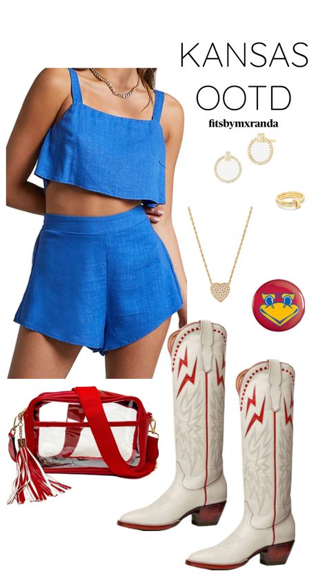 KANSAS OOTD #outfitinspo #outfit #gameday #gamedayfit #kansas Auburn Gameday, Lsu Gameday, Country Concert Fits, College Gameday Outfits, Preppy Country, Game Day Fits, Gameday Outfits, College Gameday, Rock Chalk