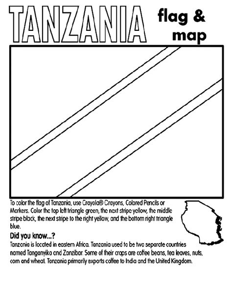 Tanzania flag | Tanzania, Flag coloring pages, World thinking day