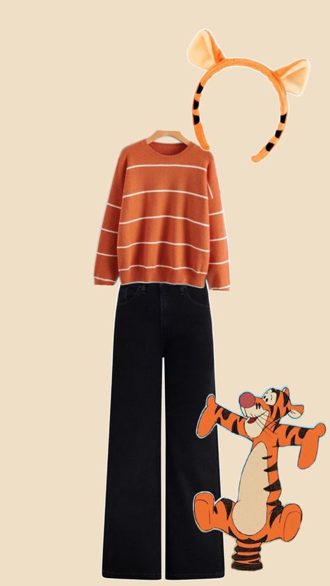 Tigger Halloween, Tigger Costume, Winnie The Pooh Costume, Xmas Party Outfits, Disney Themed Outfits, Duo Costumes, Bff Halloween Costumes, Teachers Halloween, Halloween Costume Outfits