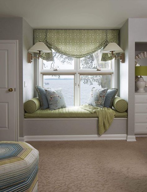 Brooks__7144LampFINALRT Bedroom Window Seat, Window Seat Design, Window Room, Window Seat, Home Room Design, Home Decor Bedroom, House Rooms, Interior Design Living Room, Home Interior