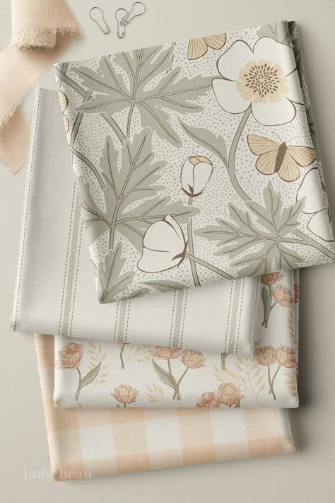 Create the perfect country cottage sanctuary with sweet floral fabrics from the Sylvie's Cottage Collection by Judy Beau. The softly feminine vintage colors and traditional motifs exude a romantic French farmhouse vibe. Available on sustainably produced textiles and wallpaper. Follow the link to explore other colors and find where to buy. English Fabric Prints Textile Design, French Vintage Wallpaper Patterns, Cottage Core Fabric Pattern, Vintage Floral Fabric Texture, French Country Wallpaper, Math Wallpaper, Cottage French Country, French Country Fabric, Country Wallpaper