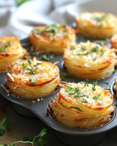 Whenever I serve these at parties, they are gone before I have time to take my serving Baked Potato Cups, Slow Cooked Lamb Leg, Lobster Mashed Potatoes, Baking Recipes Uk, Potato Cups, Parmesan Potato Stacks, Greek Meze, Buttery Potatoes, Beef Pie