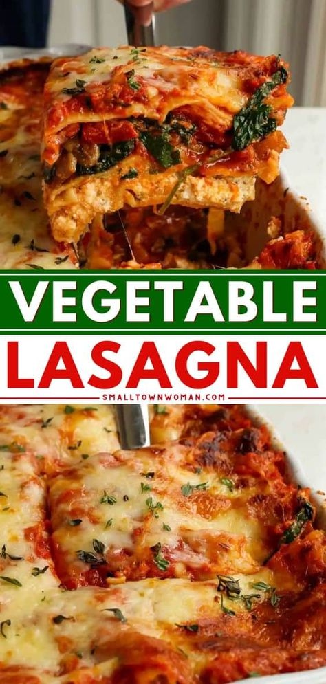 In search of easy pasta dishes for vegetarians? This classic vegetable lasagna is the BEST! With a medley of mushrooms, zucchini, bell peppers, and spinach, this meatless lasagna is sure to be a hit. Try this veggie recipe for dinner! Layered Lasagna, Milanesa Recipe, Easy Vegetable Lasagna, Veggie Lasagna Recipe, Meatless Lasagna, Lasagna Recipe With Ricotta, Vegetable Lasagne, Veggie Recipe, Easy Lasagna Recipe