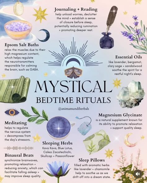 Herbal Diy, Bedtime Rituals, Bedtime Routines, Bedtime Ritual, Witch Spirituality, Energy Healing Spirituality, Herbal Healing, Herbal Magic, Fountain Of Youth