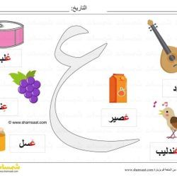 بطاقة عرض ملونة حرف العين صور لكلمات تبدأ بحرف العين شمسات Symbols Letters Digit