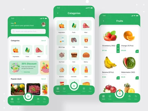 Mobile App Design Templates, การออกแบบ Ui Ux, Grocery Shopping App, Grocery Delivery App, Ui Ux 디자인, Ux App Design, Shop Mobile, Grocery Store Design, Mobile Template