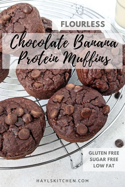 Chocolate Protein Powder Muffins, Chocolate Protein Powder Desserts, Lava Cake For One, Chocolate Banana Protein Muffins, Chocolate Protein Recipes, Bariatric Breakfast, Chocolate Protein Muffins, High Protein Cheesecake, Banana Protein Muffins