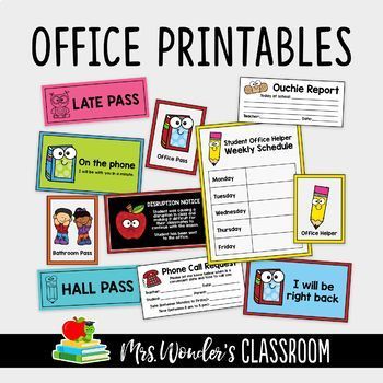 Use these School Secretary/Office printables to help organize the office and make it more Eco friendly. Fun bright colourful and easy to identify labels posters signs late slips and so much more. Some of the files are editable.Please note this listing includes a license for ONE WHOLE SCHOOL.Eac... Elementary School Secretary Office Decor, School Secretary Office, School Office Organization, Office Printables, Secretary Office, School Office Decor, Secretary's Day, School Secretary, Reading Comprehension Strategies