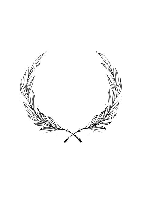 Mens Wreath Tattoo, Roman Laurel Tattoo, Laurel Wreath Drawing, Laurel Wreath Tattoo Design, Laurel Reef Tattoo, Greek Laurel Wreath Tattoo, Roman Leaf Tattoo, Olive Leaf Tattoo Men, Laurel Wreath Tattoo Women