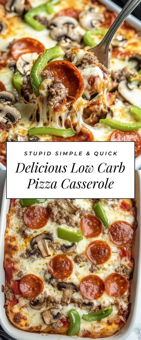 Image for Delicious Low Carb Pizza Casserole Crust Less Pizza Casserole, Keto Italian Casserole, Keto Crockpot Pizza Casserole, Cauliflower Rice Pizza Casserole, Low Carb Dinner Casserole Recipes, Pizza Bake Keto, Low Carb Recipes For A Crowd, Bisquick Pizza Casserole, No Crust Pizza Casserole