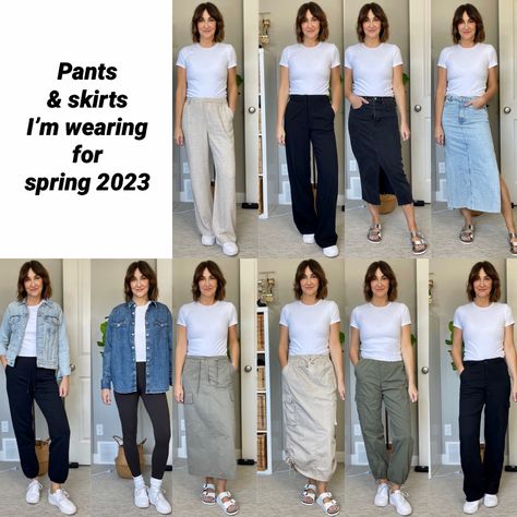 Linen Blend Pants Outfits, Spring 2023 Casual, 70s Flare Jeans, White Birkenstocks, Green Turtleneck, Spring Denim, Jeans Outfit Women, Mom Ideas, Linen Blend Pants