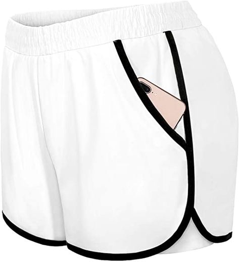 Amazon.com: Blevonh Workout Shorts for Women,Stylish Wide Waist Lightweight Sports Yoga Short with Liner Girl Sporty Airy Cool Functional Active Running Casual Fitness Clothing White XL: Clothing Womens Running Shorts, Athletic Shorts Women, Workout Shorts Women, Womens Athletic Shorts, Athletic Clothes, Running Shorts Women, Casual Summer Shorts, Athlete Workout, Shorts For Women