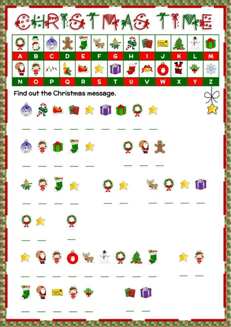 New Year Class Activities, Christmas Esl Worksheets, Christmas Themed Worksheets, New Year Activity For Students, Christmas Children Activities, Christmas Worksheets For Teens, Christmas Activities Worksheets, Xmas Worksheets For Kids, Christmas Worksheets 3rd Grade