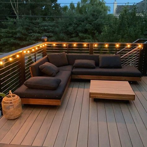 Create a warm place in the outside of the house with outdoor sectional Low Patio Furniture, Sectional Outdoor Sofa, Modern Porch Furniture, Outdoor Furniture Without Cushions, Article Outdoor Furniture, Homemade Patio Furniture, Gray Outdoor Patio Furniture, Outdoor Sectional Diy, Backyard Sectional