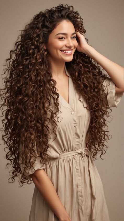 Curly Haircut Long Layers, Shaping Curly Hair, Curly Hair Layers Long, Long Curly Haircuts With Layers Natural Curls, Long Curly Hair With Bangs And Layers, Curly Hair Long Layers, Long Curly Hair Bangs, Curly Long Bangs, Brunette Curly Hair