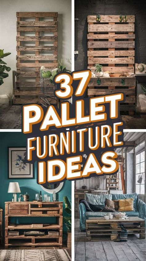 Transform any space with 37 unbelievable pallet furniture ideas! Find inspiration for both your indoor and outdoor living areas. Create cozy reading nooks, stylish patio furniture, and more with repurposed pallets! Pallets Furniture Ideas, Quick Pallet Projects Easy Diy, Diy Pallet Furniture Indoor, Pallet Wood Furniture Diy, Pallet Furniture Outdoor Diy, Diy With Pallets Ideas, Easy Diy Pallet Projects, Wood Pallet Projects Outdoor, Outdoor Pallet Ideas