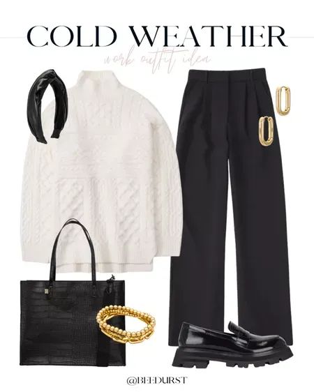 Snowy Office Outfit, Cold Winter Office Outfits Women, Cold Weather Interview Outfit, Loafers In Winter Outfit, January Outfits For Women Work, January Office Outfits, Office Outfit Women Winter, Cold Weather Office Outfits Women, Cold Work Outfit Business Casual