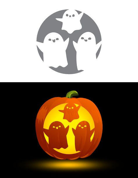 Hitchhiking Ghosts Pumpkin Stencil, Funny Pumpkin Carving Templates, Pumkin Carving Printable, Cute Ghost Pumpkin Stencil, Ghost Pumpkin Carving Stencils, Ghost Pumpkin Template, Pumpkin Etching Designs, Studio Ghibli Pumpkin Carving Stencil, Pumpkin Carving Stencils Cute