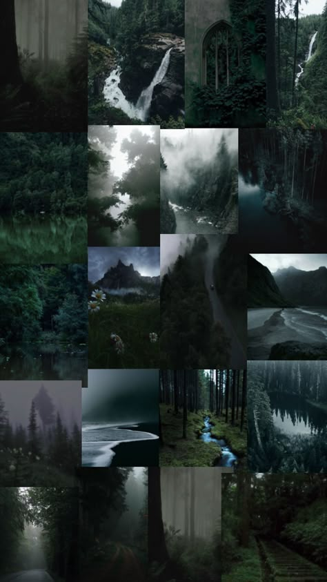 #darknaturalism #nargescore #green #forests #earth2narges #moodboard #pinterest #waterfall Dark Forest Moodboard, Narges Core, Forest Mood Board, Forest Moodboard, Cryptid Academia, Undead Creature, Nicole Aesthetic, Forest Collage, Forest Vibes