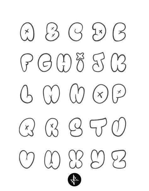 Easy Graffiti Letters, Bubble Letters Alphabet, Graffiti Alphabet Styles, Alphabet Graffiti, Easy Graffiti, Alfabet Font, Graffiti Lettering Alphabet, Graffiti Art Letters, Graffiti Text