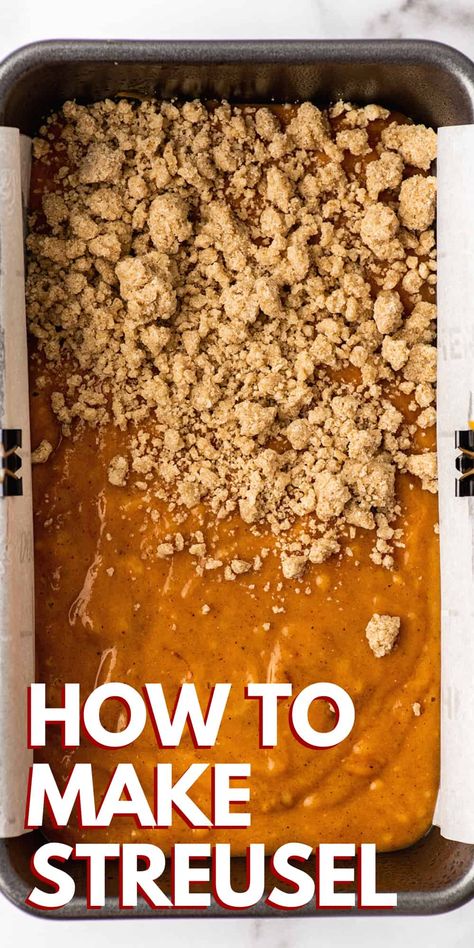 This easy streusel topping is crumbly, crunchy, sweet, and perfect for topping muffins and quick breads. Strussel Topping, Easy Streusel Topping, Strudel Topping, Streusel Topping For Muffins, Streusel Topping Recipe, Bread Toppings, Strudel Recipes, Dessert Toppings, Favorite Pie