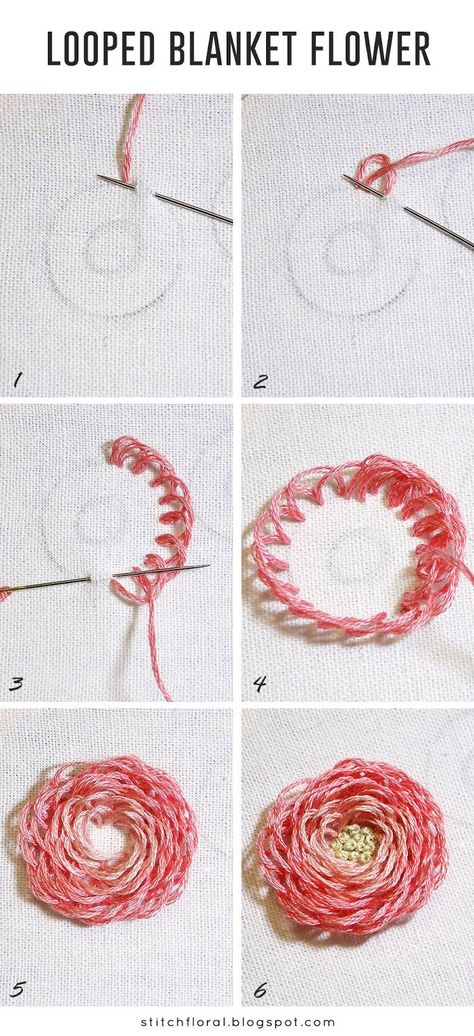 Sulaman Pita, Projek Menjahit, Blanket Flower, Diy Projektit, Basic Embroidery Stitches, Hand Embroidery Tutorial, Embroidery Stitches Tutorial, Hand Embroidery Flowers, Pola Sulam