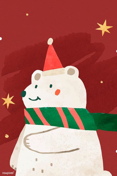 Christmas white bear doodle vector | premium image by rawpixel.com / Toon #vector #vectorart #digitalpainting #digitalartist #garphicdesign #sketch #digitaldrawing #doodle #illustrator #digitalillustration #modernart Bear Doodle, Images Hello Kitty, Christmas Card Illustration, Doodle Vector, Bear Watercolor, Xmas Wallpaper, Christmas Doodles, Bear Illustration, Christmas Card Art