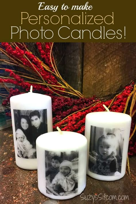 Candles With Pictures, Diy Photo Candles, Awesome Christmas Gifts, Diy Gifts For Christmas, Personalised Gifts Diy, Gift Basket Ideas Christmas, Diy Gifts For Mom, Diy Gifts For Him, Gift For Mom Christmas