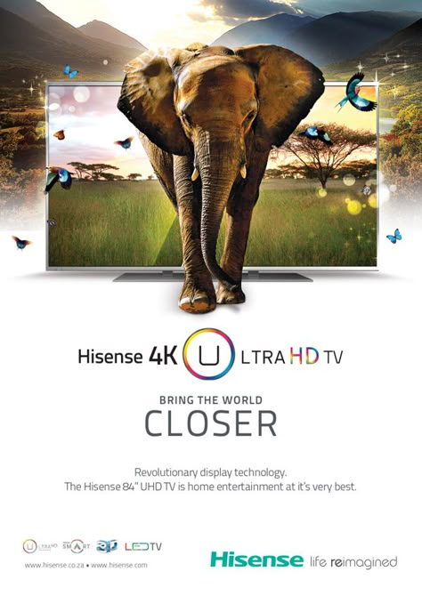 Hisense Ultra HD LED TV en Behance Tv Branding, Instagram Design Ideas, Cool Ads, Car Advertising Design, Travel Creative, Advertising Creative, Signage Signs, Lg Tv, Ad Banner