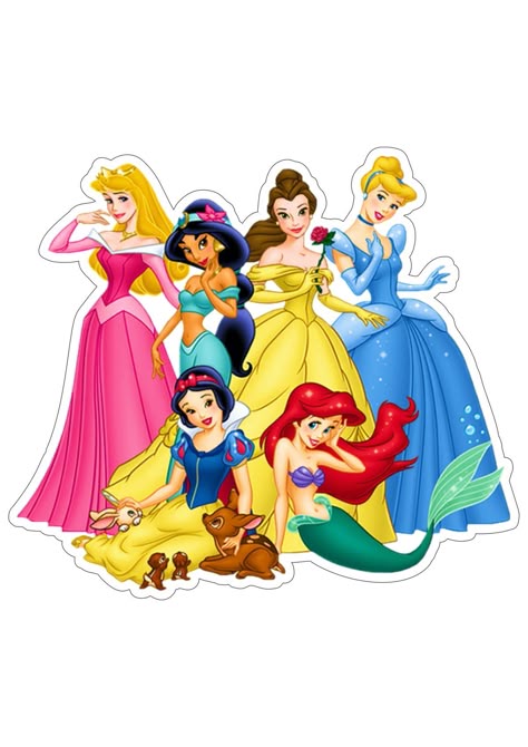 Disney Princess Art Cute, Original Disney Princesses, Disney Princess Cake Topper, Disney Princess Png, Disney Princess Birthday Cakes, Disney Princess Cupcakes, Princess Cake Topper, Disney Png, Walt Disney Princesses