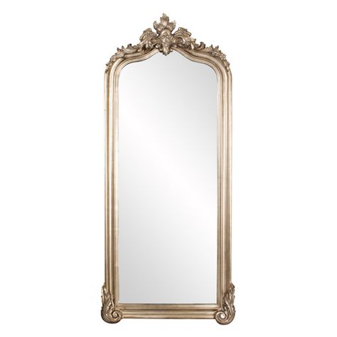 Belham Living Oversized Tudor Silver Floor Mirror - 38W x 87H in. Silver Floor Mirror, Antique Floor Mirror, Oversized Floor Mirror, Mirror Decal, Wood Framed Mirror, Round Wall Mirror, Wood Mirror, Shadowbox Frame, Home Decor Mirrors