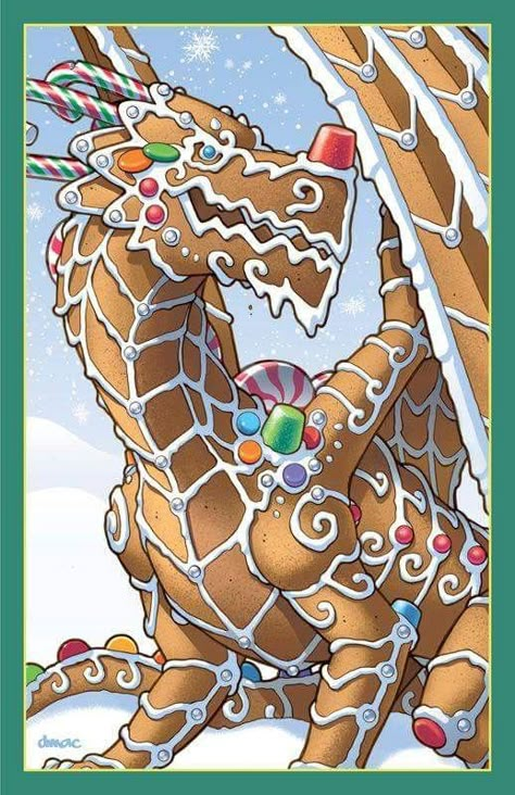 "Christmas Gingerbread Dragon" by D-Mac Christmas Dragon, Dnd Dragons, Dnd 5e Homebrew, Dnd Monsters, Dnd Art, D&d Dungeons And Dragons, Dungeons And Dragons Homebrew, Crafts With Pictures, Dragon Drawing