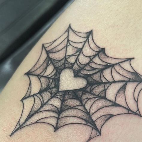 Knee Spiderweb Tattoo, Elbow Tattoo Web, Goth Heart Tattoo, Elbow Spider Web Tattoo, Spiderweb Tattoo Design, Heart Cobweb, Spiderweb Heart Tattoo, Spiderweb Knee Tattoo, Cobweb Tattoo