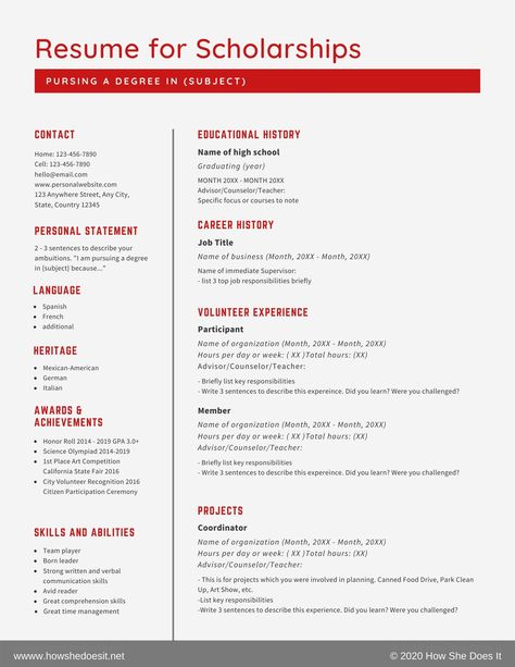 Scholarship Resume Template, Scholarship Aesthetic, Parts Of An Essay, Improve My English, University Scholarships, High School Prep, Article Review, High School Scholarships, School Resume