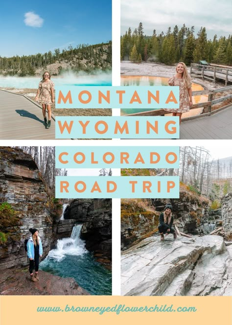 Montana Vacation Itinerary, Montana Road Trip Itinerary, Wyoming Montana Road Trip, Wyoming Travel Road Trips, West Road Trip, Yellowstone National Park Vacation, Colorado Road Trip, Montana Trip, Wyoming Vacation