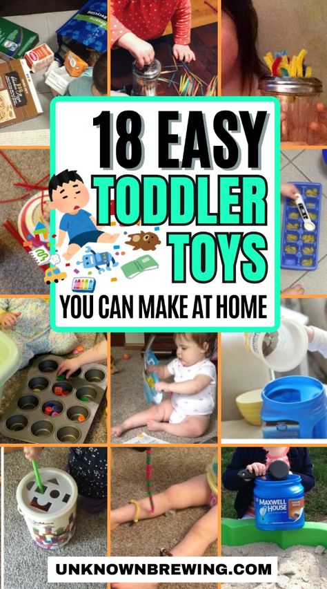 Keep your little ones entertained with these DIY toddler toys! Home Made Toys For Toddlers, Homemade Toys For Toddlers, Homemade Montessori Toys, Diy Sensory Toys For Toddlers, Diy Toddler Toy, Diy Educational Toys For Toddlers, Diy Toys For Toddlers, Diy Kid Toys, Diy Toddler Activities